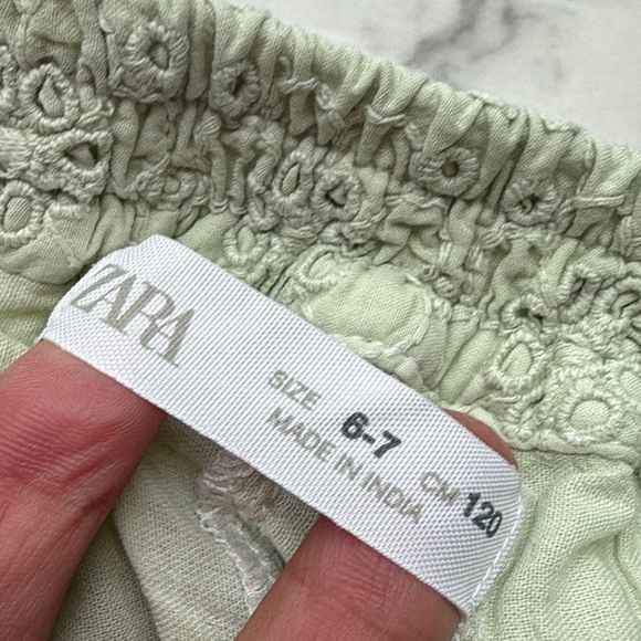 Zara Kids Ruffle Mint Green Eyelit Skirt - Picture 2 of 3